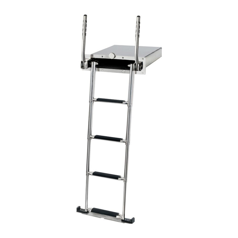 Douglas marine EasyUp 4-step recess-fit AISI316 telescopic ladder - foto originale Osculati Srl