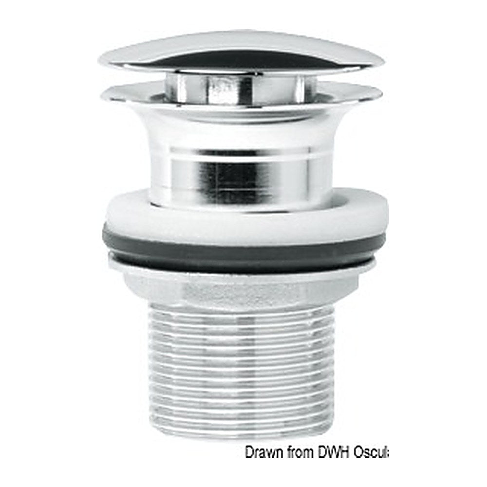 Drain outlet, chromed brass 75 mm - foto originale Osculati Srl
