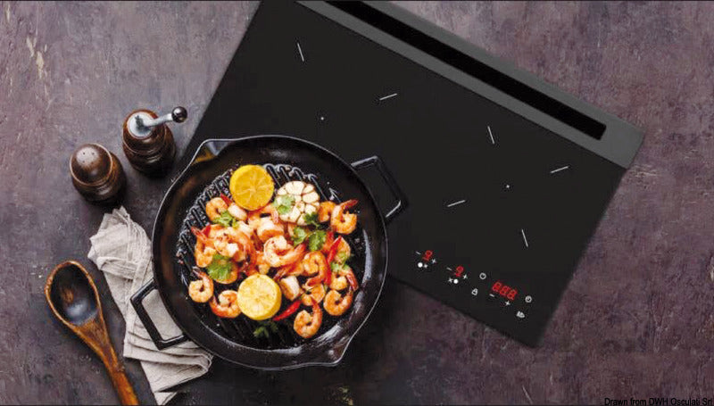 Gas hob mini w/glass top 2 burners 15 W - foto originale Osculati Srl