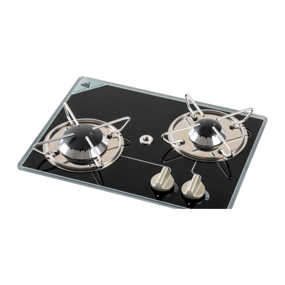 Gas hob N.2 pyroceram burners 360 x 280 mm - foto originale Osculati Srl