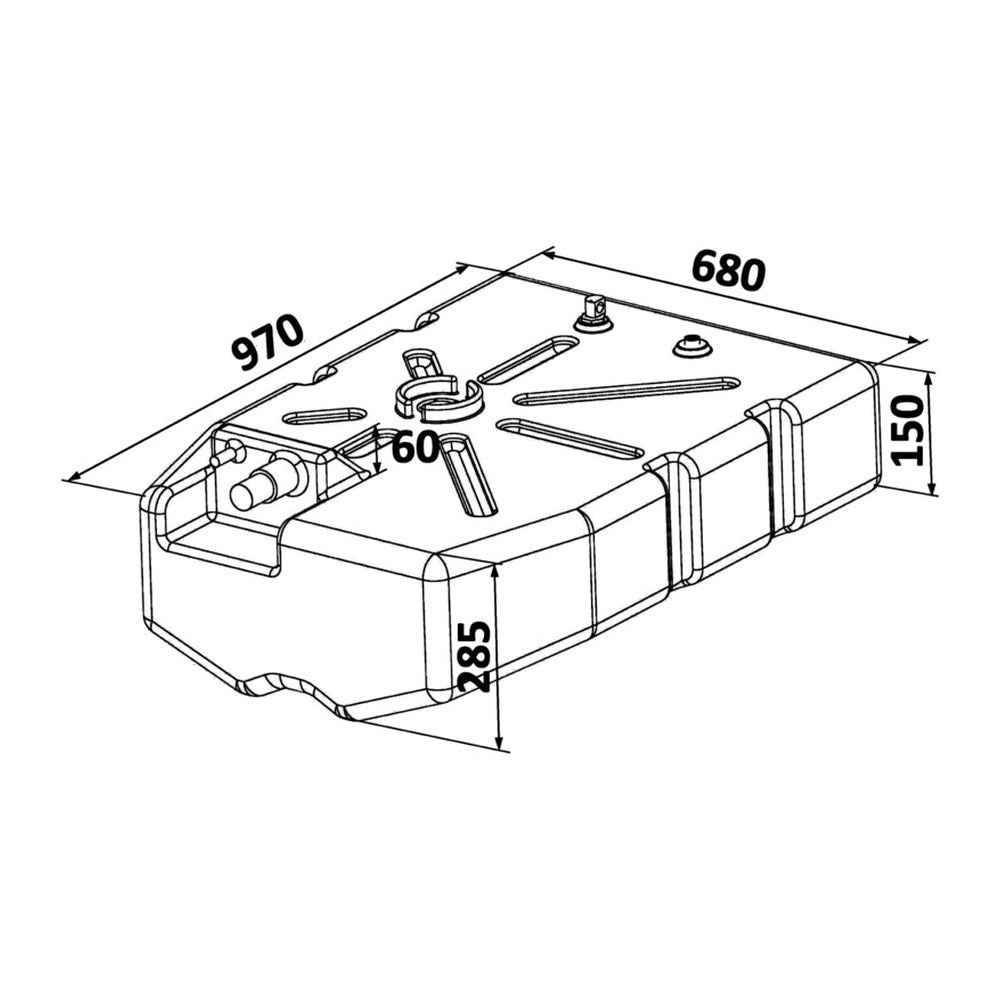Fuel tank PE 114 l - foto originale Osculati Srl