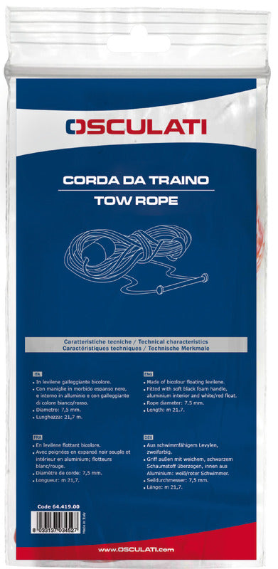 Type-approved tow rope 21.7m - foto originale Osculati Srl