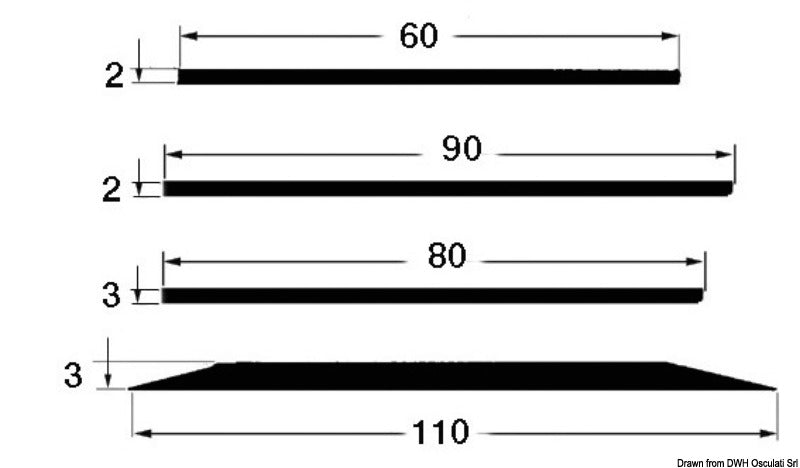 Strip 90x2 mm black (pack of 24) - foto originale Osculati Srl