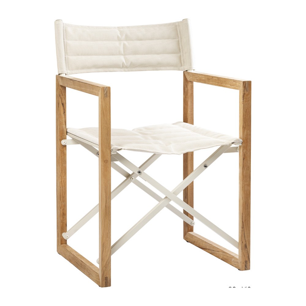 ARC Teak folding chair The Square linen - foto originale Osculati Srl