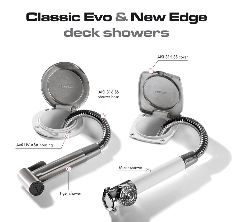 Classic Evo deck shower Tiger SS hose 4m white - foto originale Osculati Srl