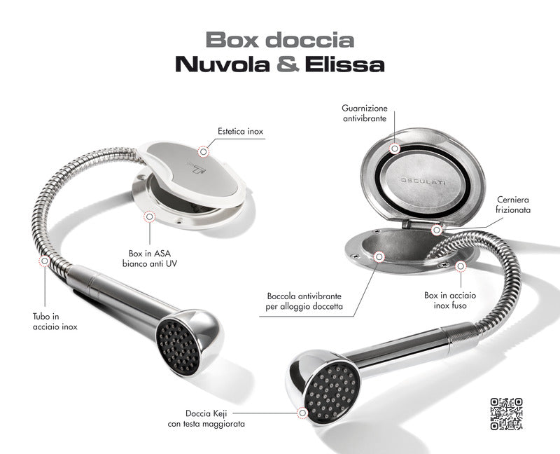 Elissa deck shower w/Keji shower PVC hose 2.5m - foto originale Osculati Srl