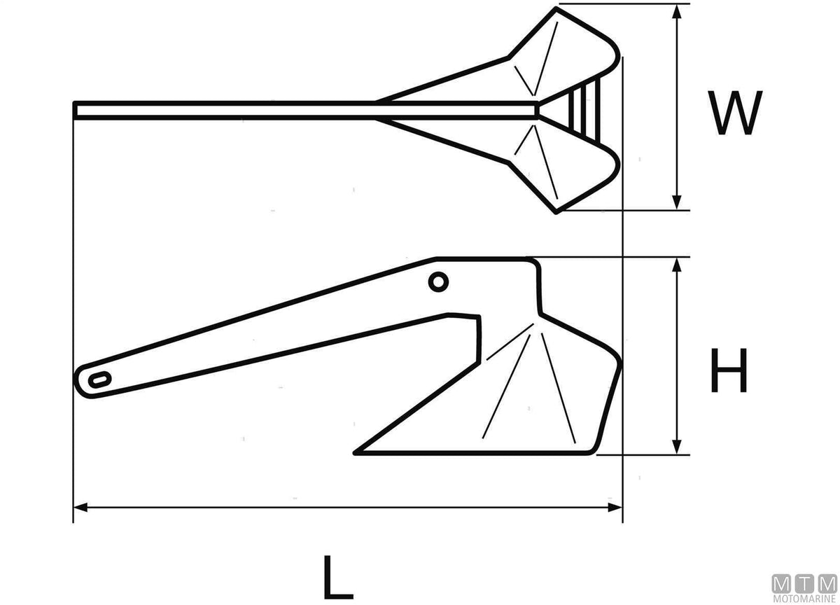 Toro anchor 25 kg, hot-dip galvanized steel - original photo Motomarine Srl