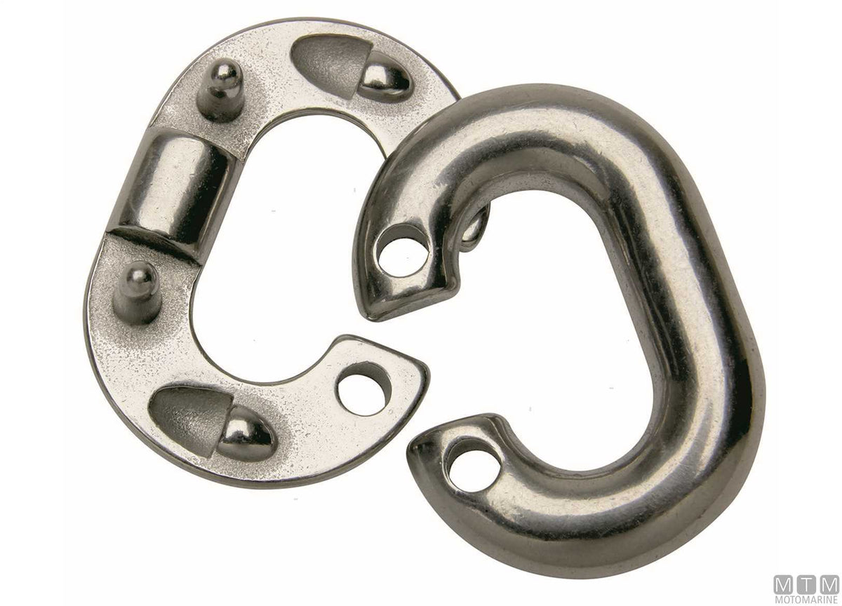 Connecting link for chain Ø10 mm 4 pins stainless steel 316 - original photo Motomarine Srl