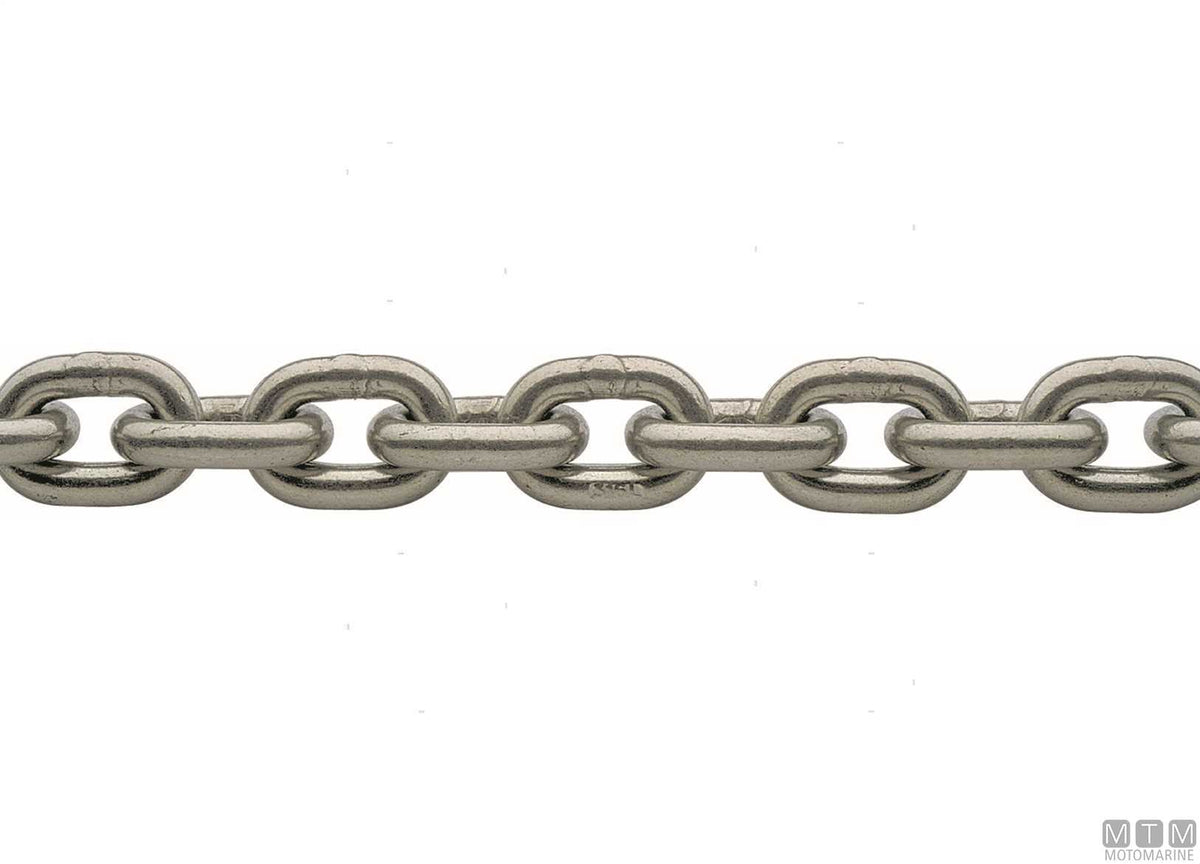 Calibrated chain DIN 766 Ø6 mm, 15 m, stainless steel 316 G40 - original photo Motomarine Srl