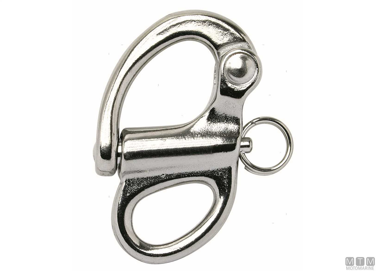 Fixed spinnaker quick release snap shackle L75 mm, 316 stainless steel - original photo Motomarine Srl