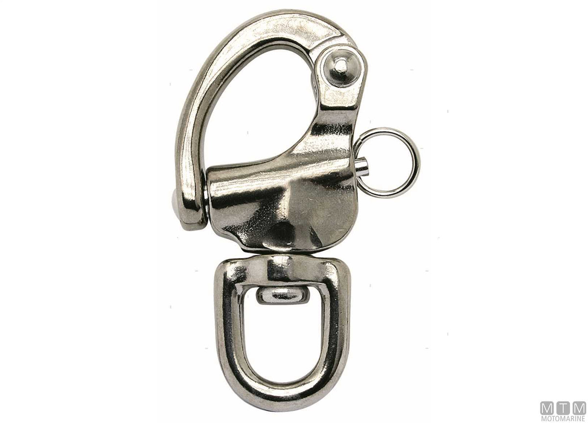 Swivel spinnaker quick release snap shackle L70 mm, 316 stainless steel - original photo Motomarine Srl