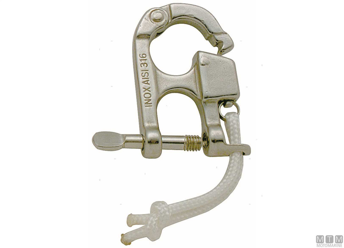Water ski snap hook R.I.NA. in AISI 316 stainless steel - original photo Motomarine Srl