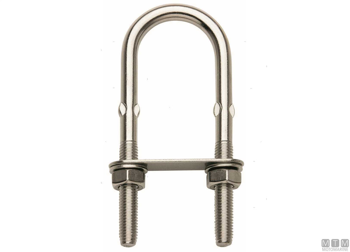 U-bolt with crimped rod Ø5 mm stainless steel 316 - original photo Motomarine Srl
