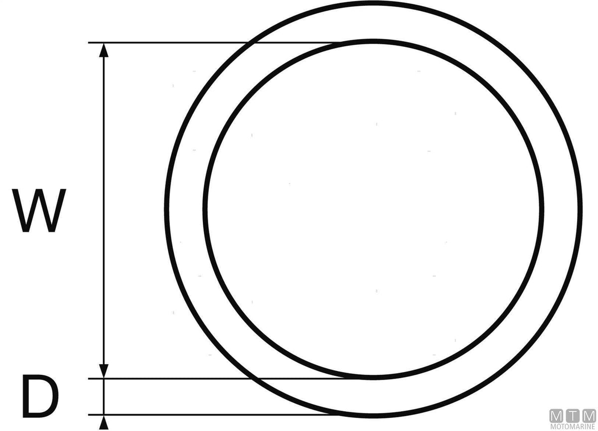 Round ring Ø8x60 mm stainless steel 316 - original photo Motomarine Srl