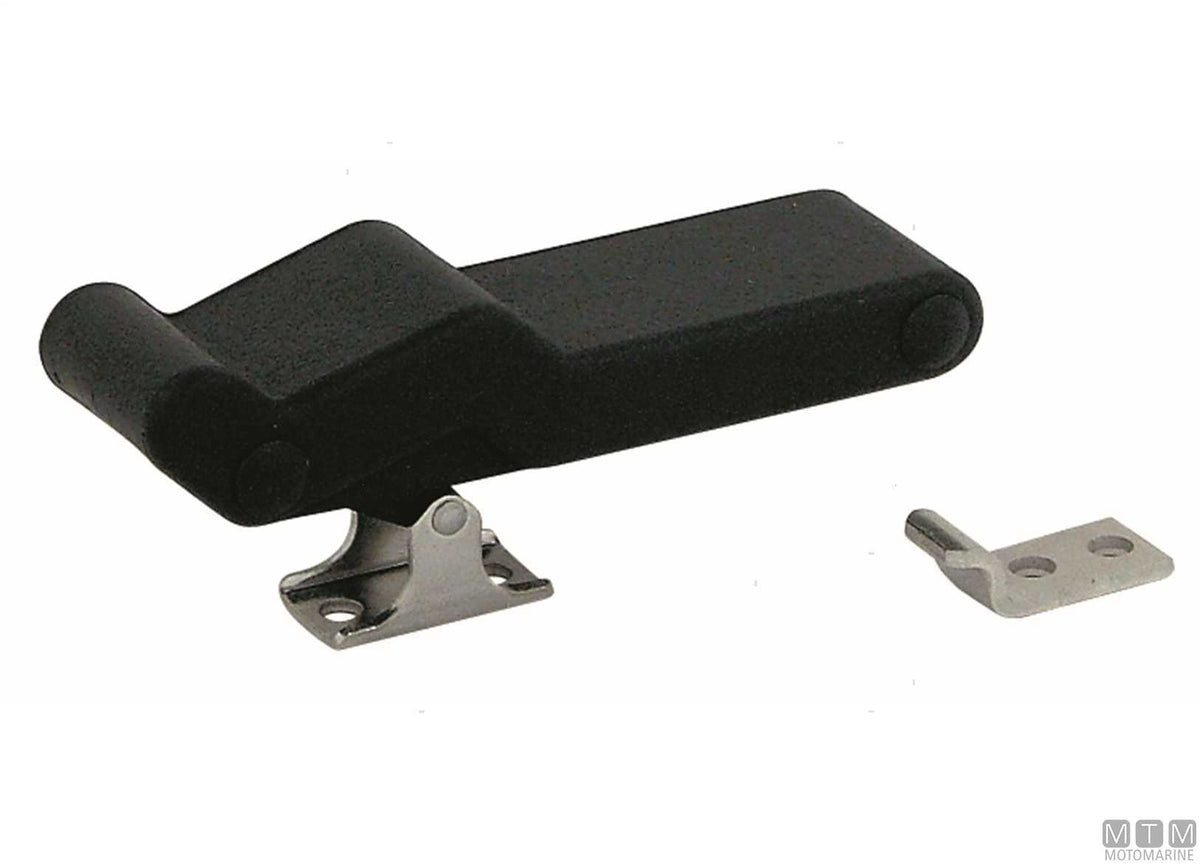 White damped latch 105 mm, elastomer and stainless steel - original photo Motomarine Srl