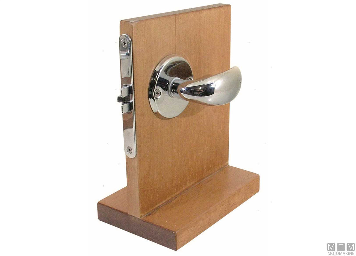 Right-hand recessed lock 409714-13, flat strike in chrome-plated brass - original photo Motomarine Srl