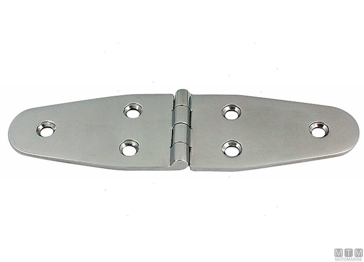 Heavy-duty wing hinge 38x142 mm, 316 stainless steel - original photo Motomarine Srl