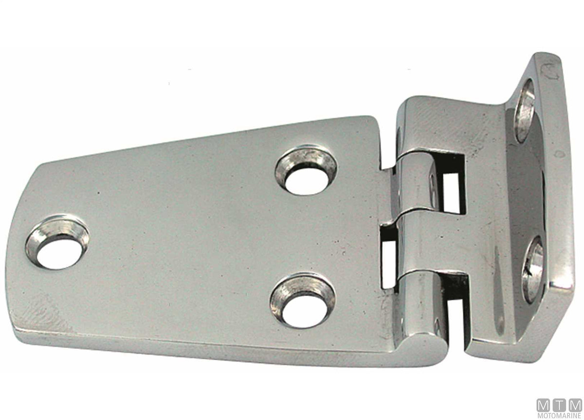 Heavy-duty overhang hinge 37.5x68.5 mm H 13.5 mm, 316 stainless steel - original photo Motomarine Srl