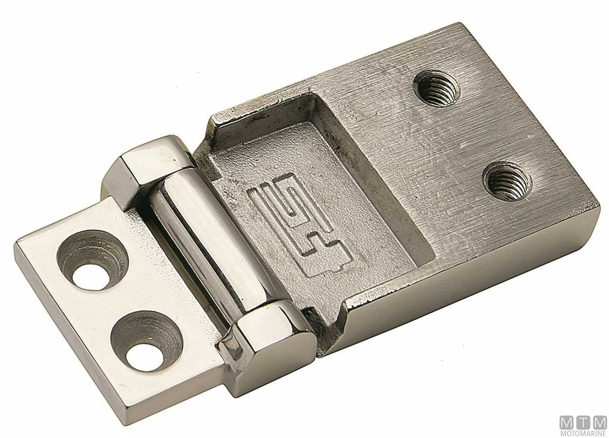 Asymmetric flush hinge FS-SLIM 45x30 mm in stainless steel 316 - original photo Motomarine Srl
