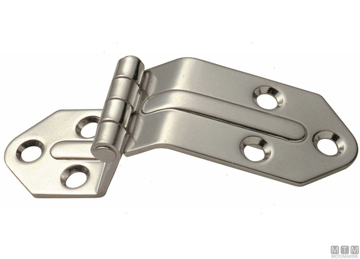 High ribbed offset hinge 40x131 mm H35 mm in stainless steel 316 - original photo Motomarine Srl