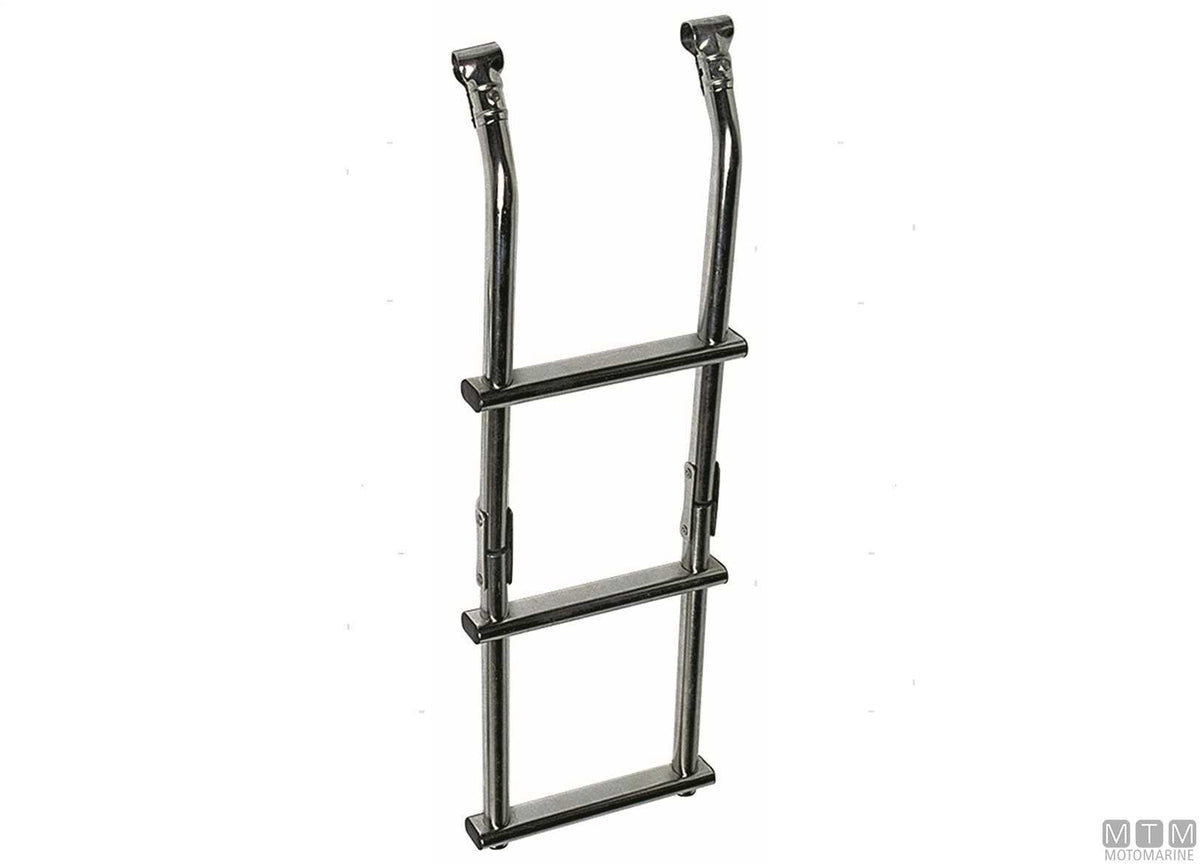 4-step ladder, platform mount Ø22/25 mm, AISI 316 stainless steel - original photo Motomarine Srl