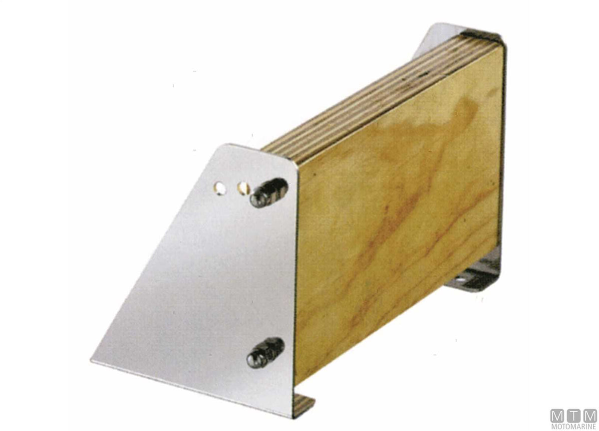 Outboard motor bracket for stern platform, stainless steel and wood - original photo Motomarine Srl