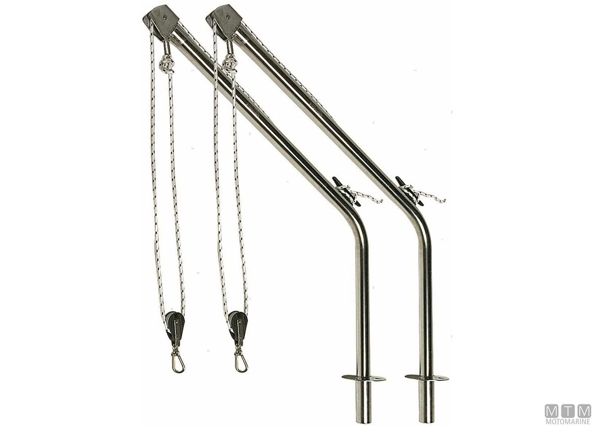 Pair of on-deck davits Ø40 mm stainless steel 316 - original photo Motomarine Srl