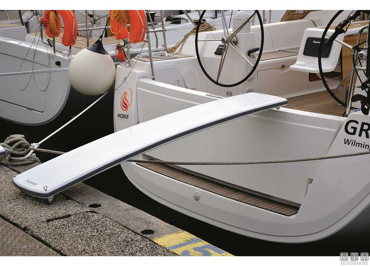 Fixed carbon gangway, L220 cm, white - original photo Motomarine Srl