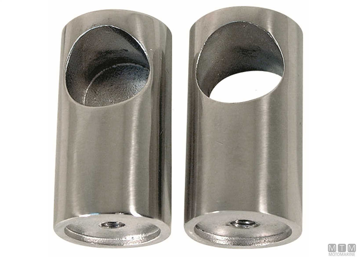 Cylindrical through support D25 mm, stainless steel 316 - original photo Motomarine Srl
