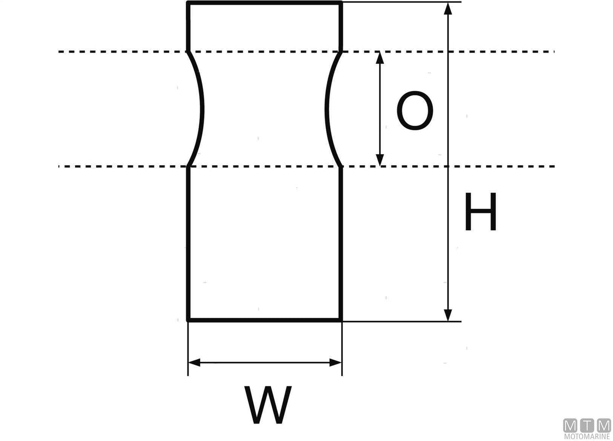 Cylindrical end support D25 mm, stainless steel 316 - original photo Motomarine Srl