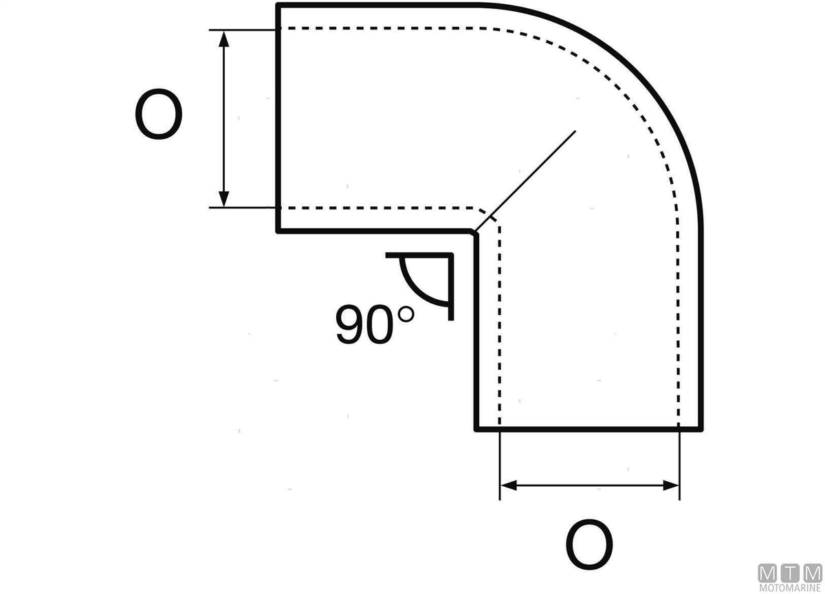 L-joint Ø25 mm stainless steel 316 - original photo Motomarine Srl