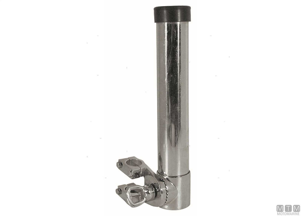 Clamp-on rod holder for Ø22-30 mm tube, stainless steel - original photo Motomarine Srl