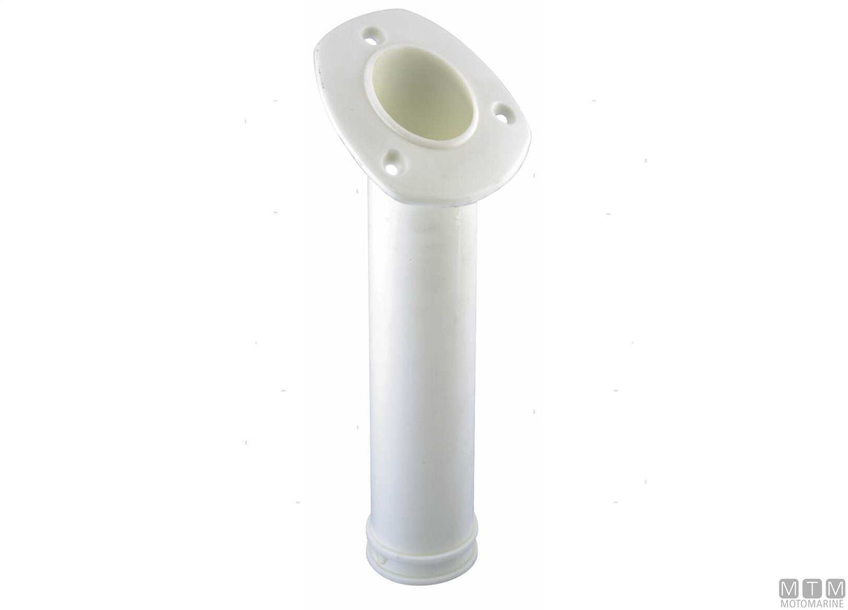 Black angled flush-mount rod holder Ø40 mm, plastic - original photo Motomarine Srl