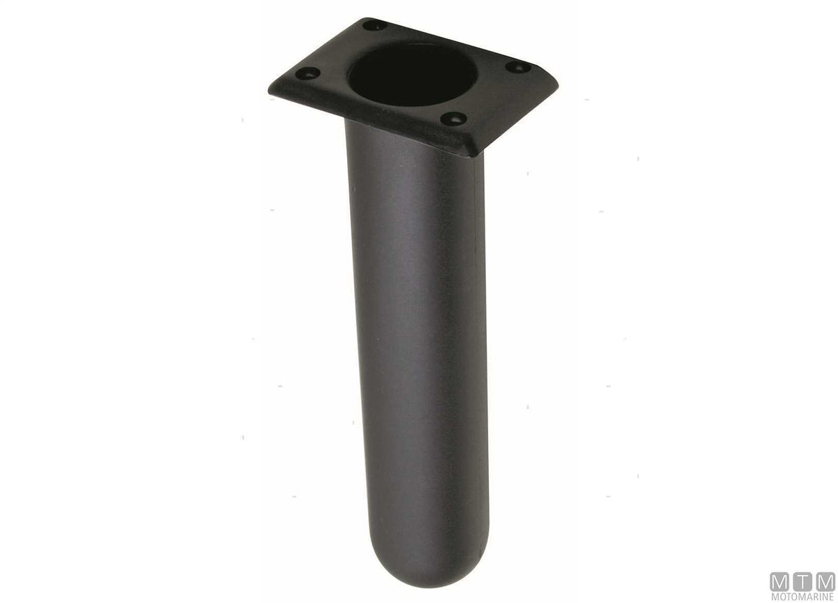 Black square flush-mount rod holder Ø40 mm, plastic - original photo Motomarine Srl