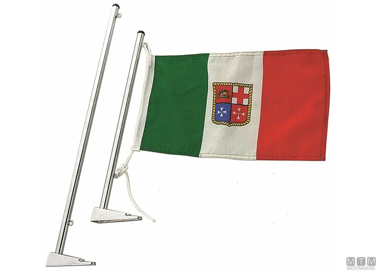 Compact flagpole H500 mm chrome-plated brass - original photo Motomarine Srl