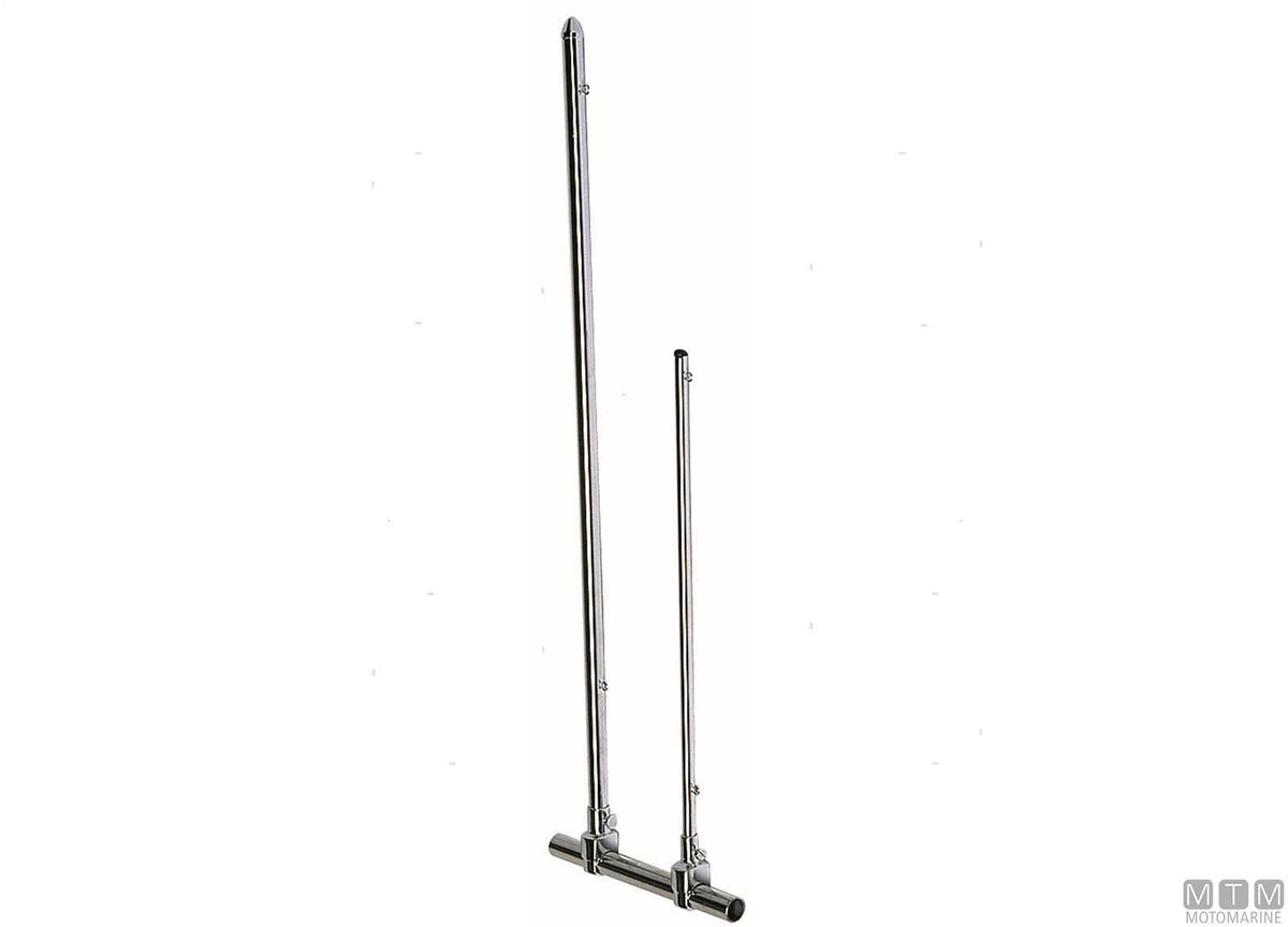 Clamp flagpole H500 mm in chrome-plated brass - original photo Motomarine Srl
