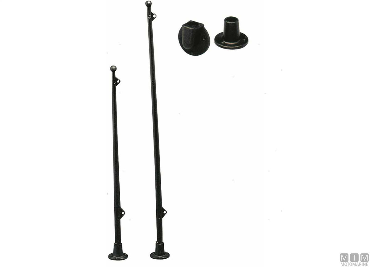 Flag pole base in black rubber - original photo Motomarine Srl