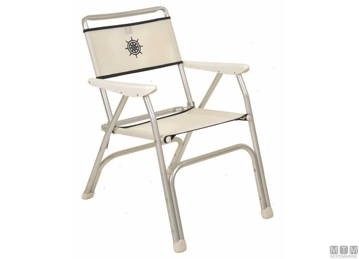 Forma Marathon M100P armchair, white, aluminium - original photo Motomarine Srl