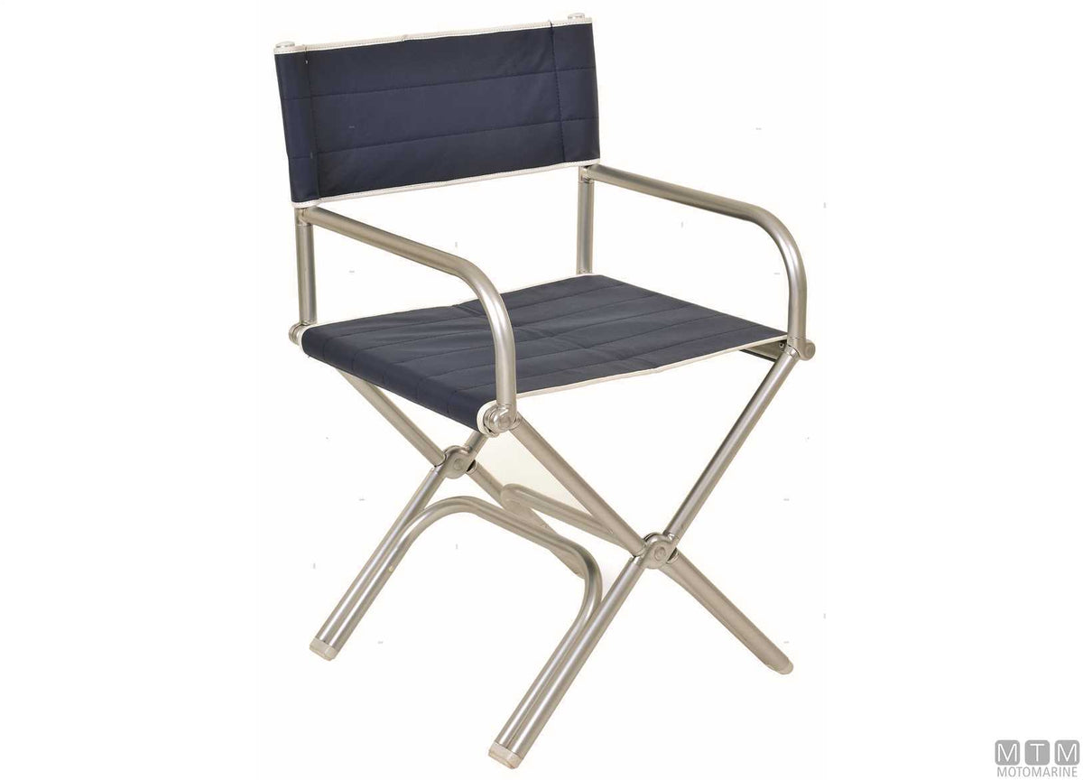 Forma Astron A6000 armchair, navy blue, aluminium - original photo Motomarine Srl