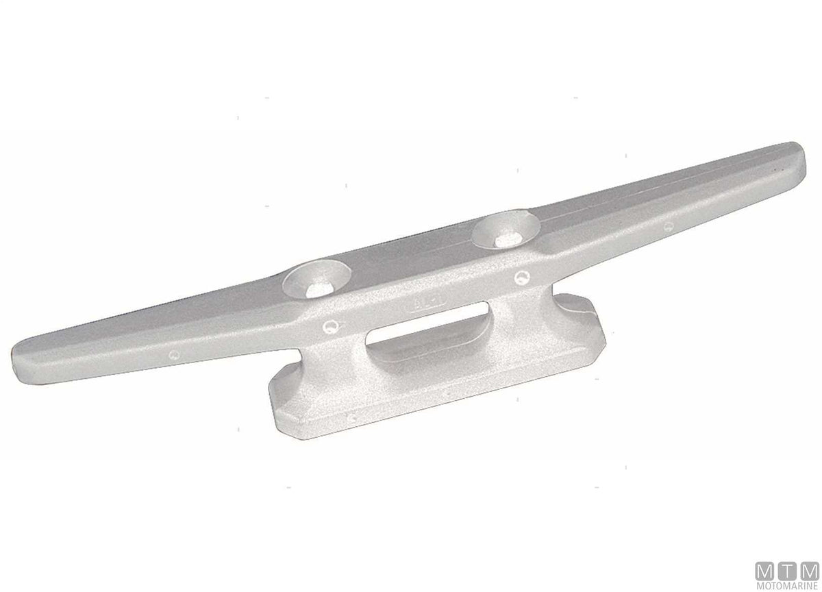 Flat cleat 110 mm, white plastic - original photo Motomarine Srl
