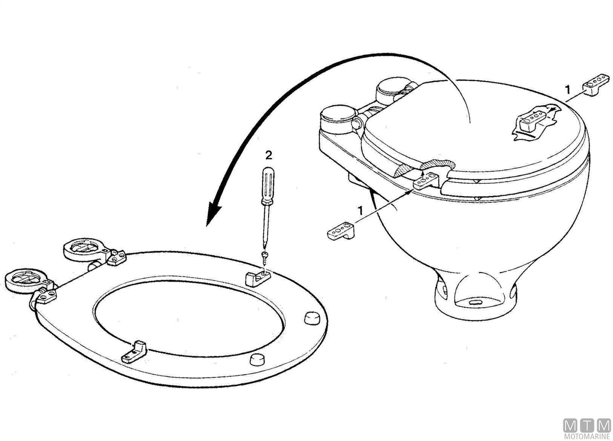 Toilet seat retainer - original photo Motomarine Srl