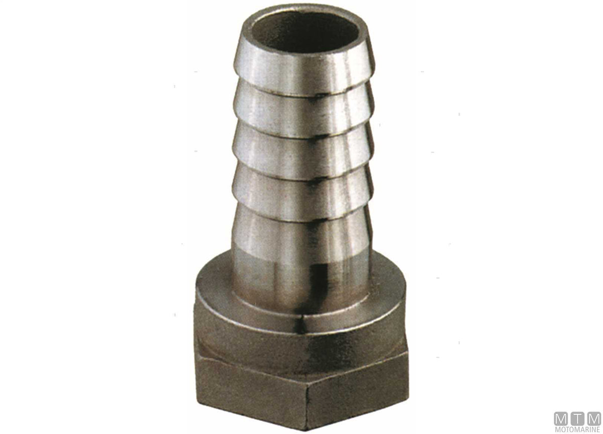 Hose tail female 1"1/2x45 mm stainless steel 316 - original photo Motomarine Srl