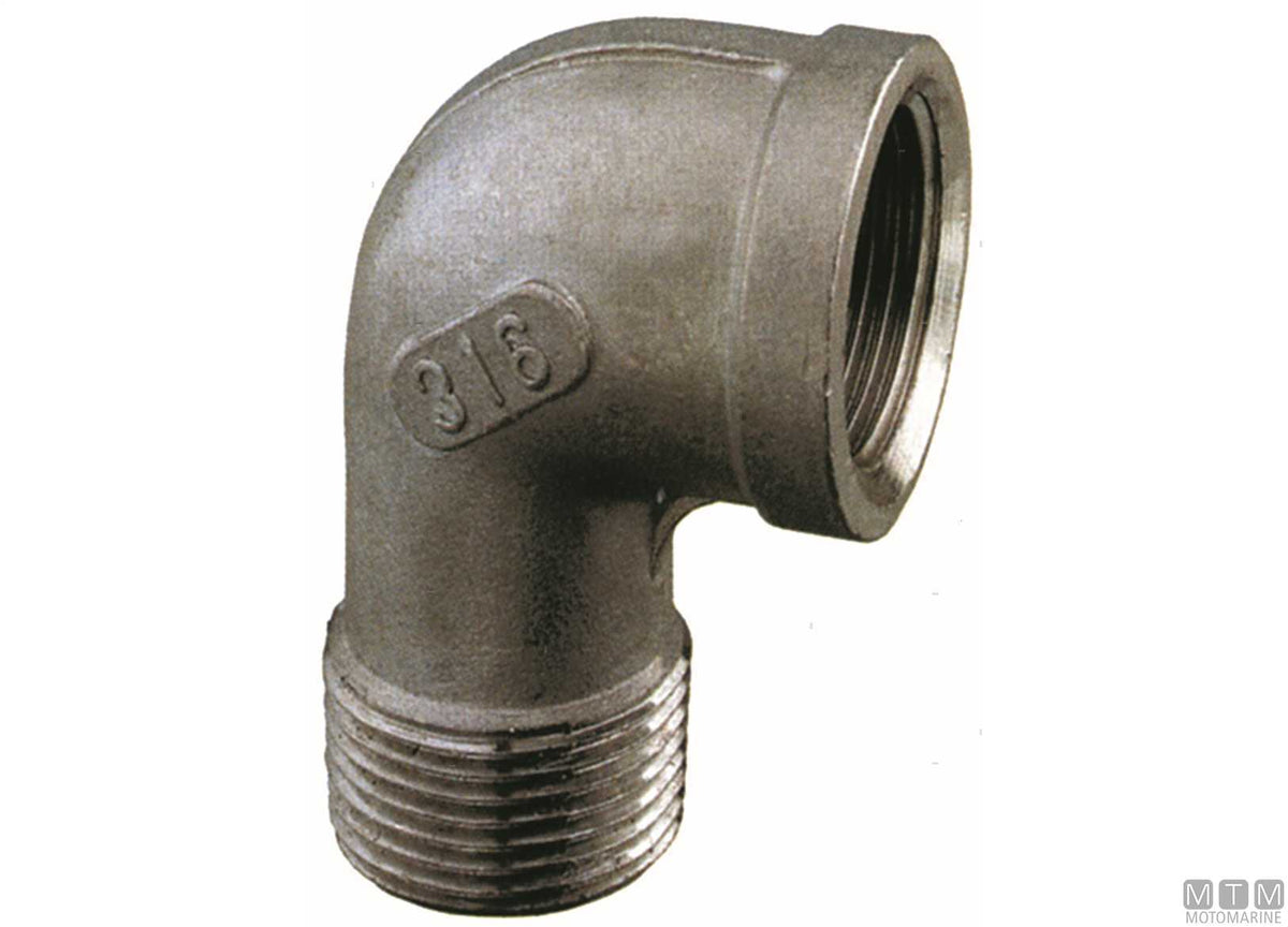Elbow 90° M-F 1"1/2 stainless steel 316 - original photo Motomarine Srl