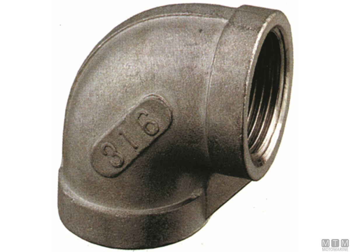 Elbow 90° F-F 1" stainless steel 316 - original photo Motomarine Srl
