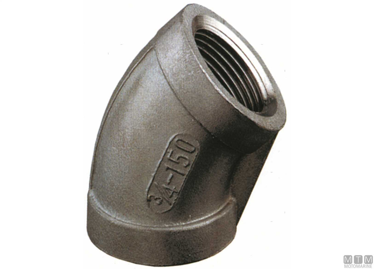 Elbow 45° F-F 1"1/2 stainless steel 316 - original photo Motomarine Srl