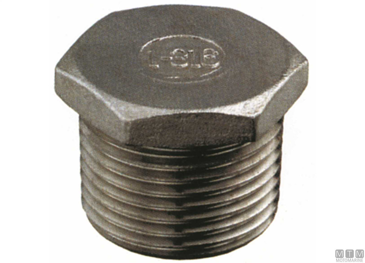 Screw plug 1" stainless steel 316 - original photo Motomarine Srl
