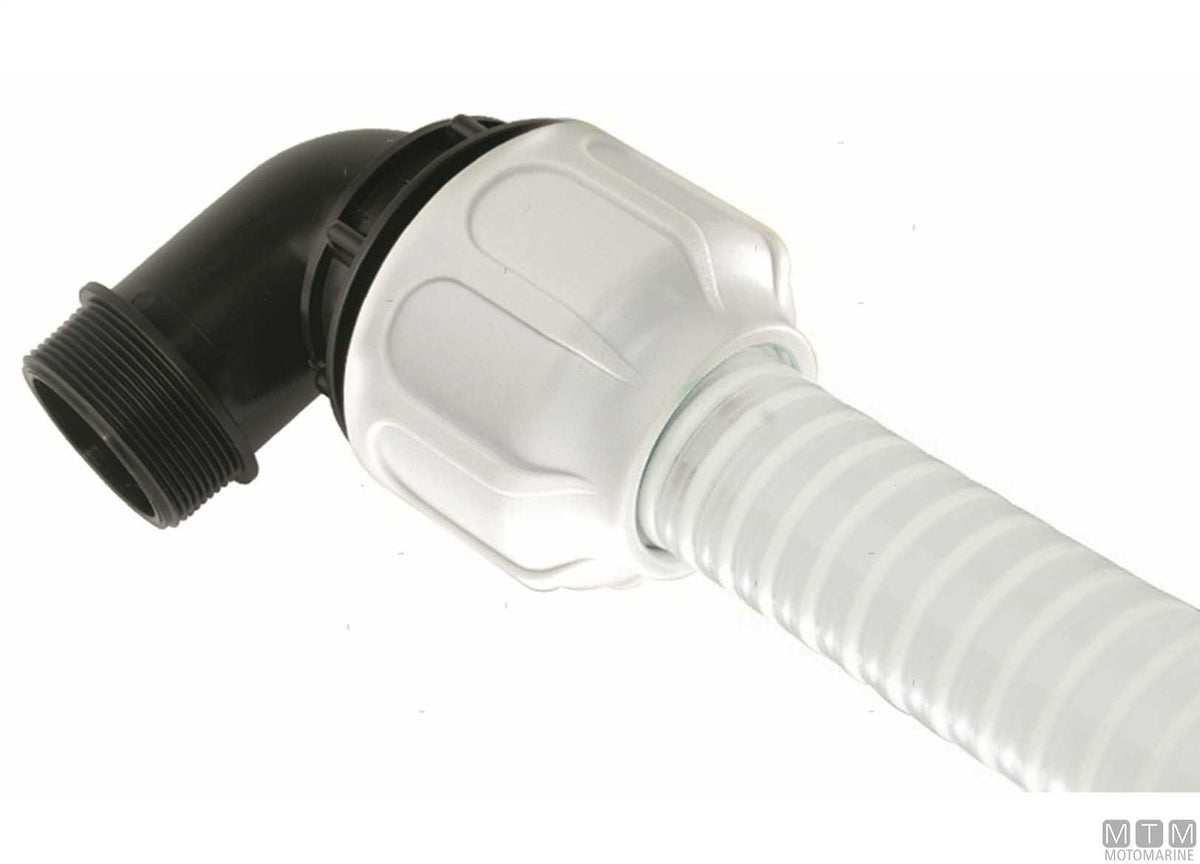 BD Fast 90° male fitting 1"1/2x40 reinforced polypropylene - original photo Motomarine Srl