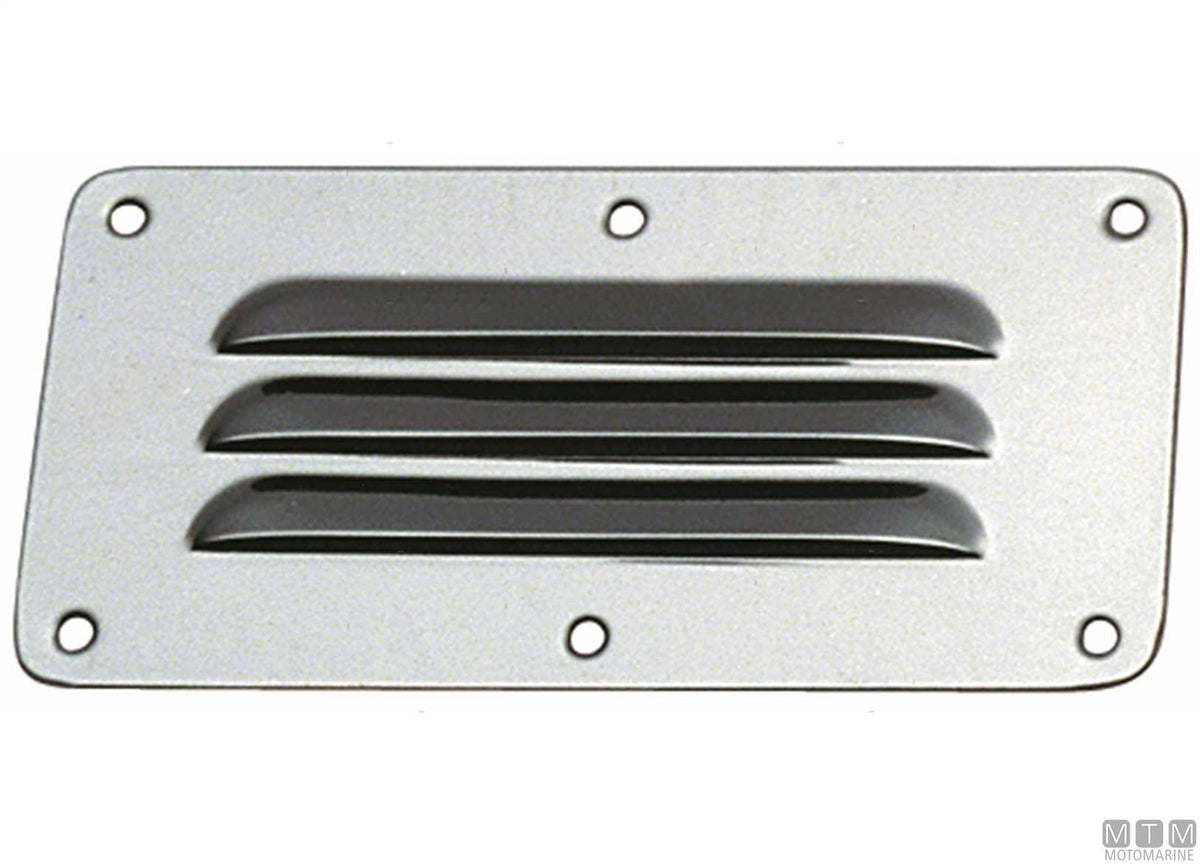 Air vent grille 127x67 mm, stainless steel - original photo Motomarine Srl