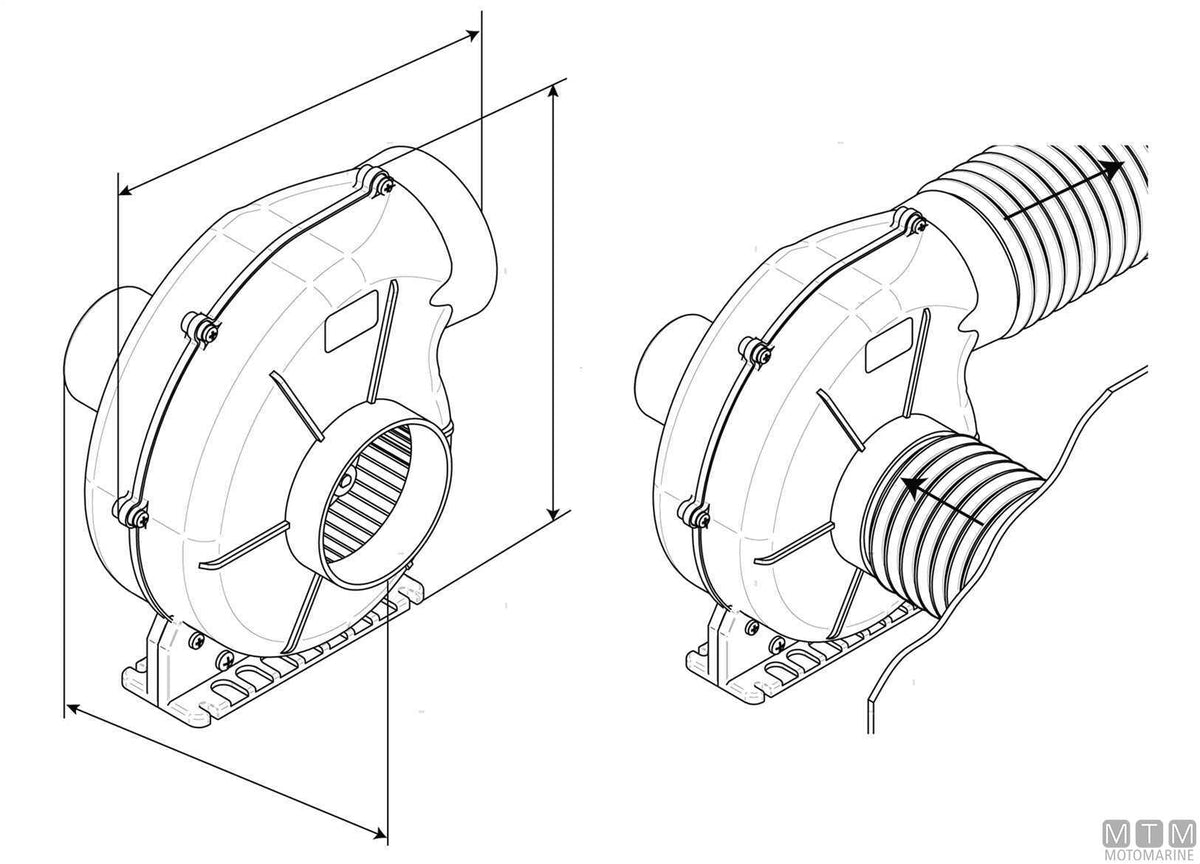 Bracket extractor fan Ocean 1000 24V - original photo Motomarine Srl