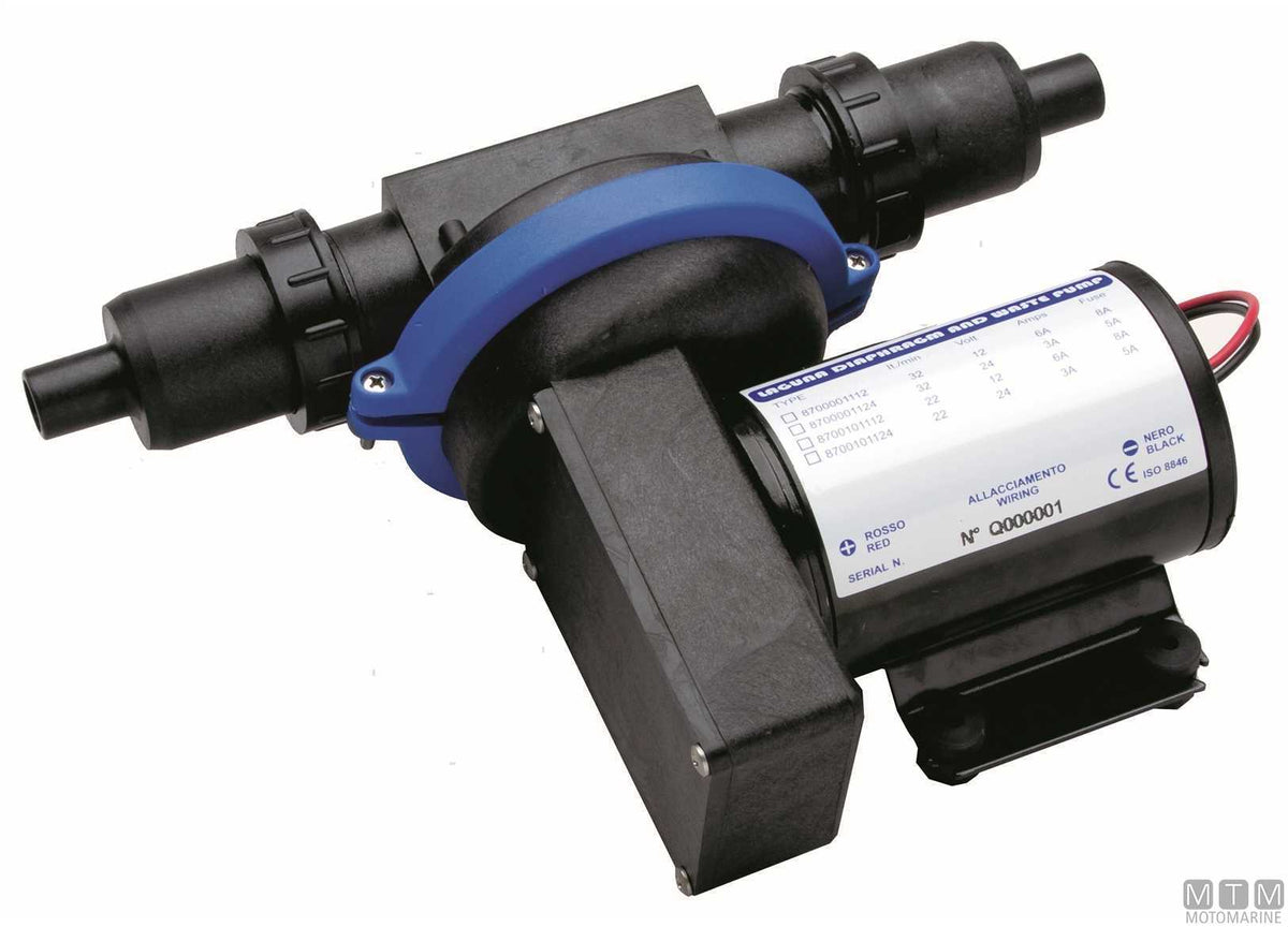 Ocean Grey Drain in-line water pump 22 L 12V - original photo Motomarine Srl